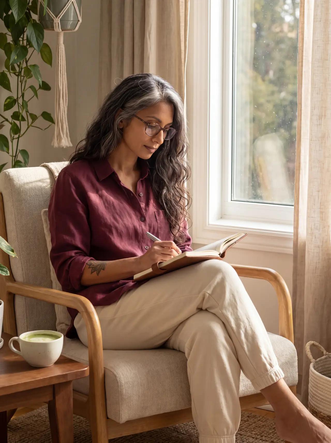 Wellness wearing Journaling corner