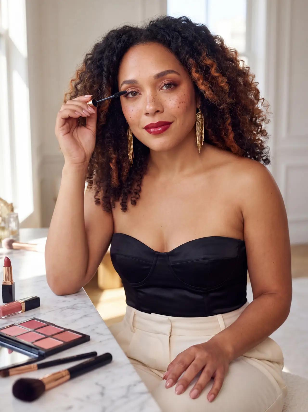 Beauty wearing Editorial glam