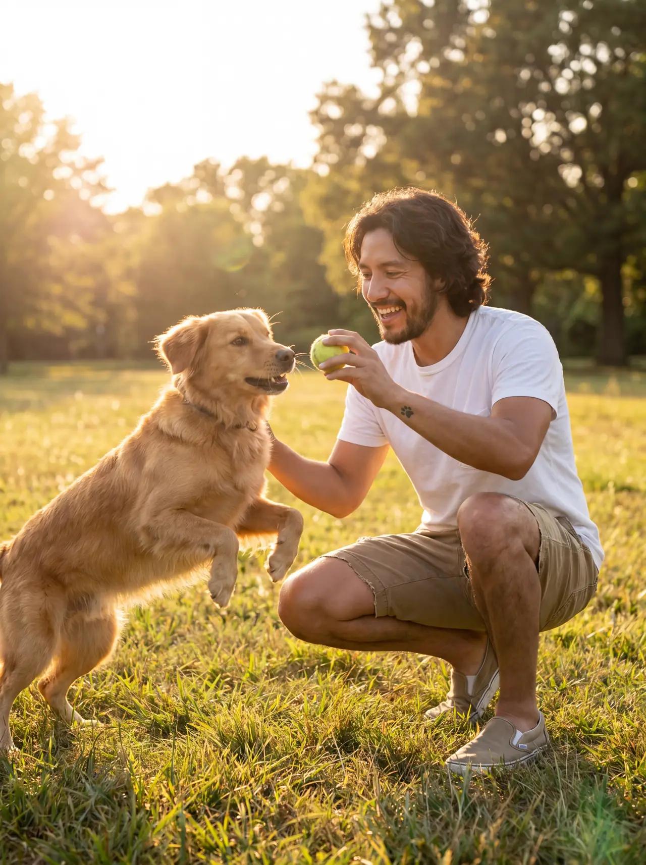 Pets wearing Backyard play